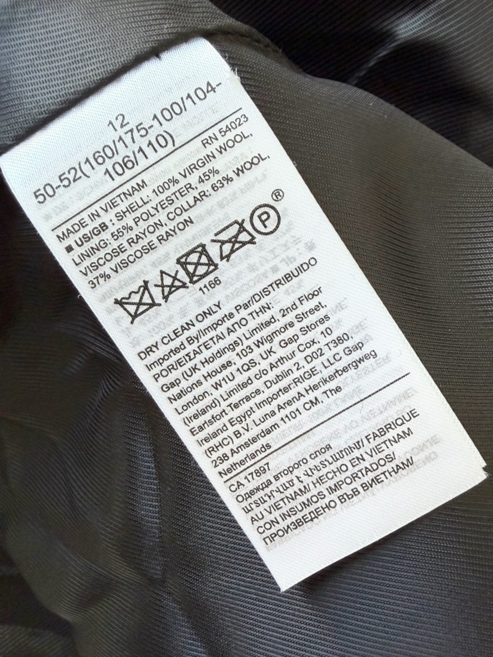 Banana Republic Lido Sculpted Wool Blazer Black Sz 12 - Picture 10 of 11